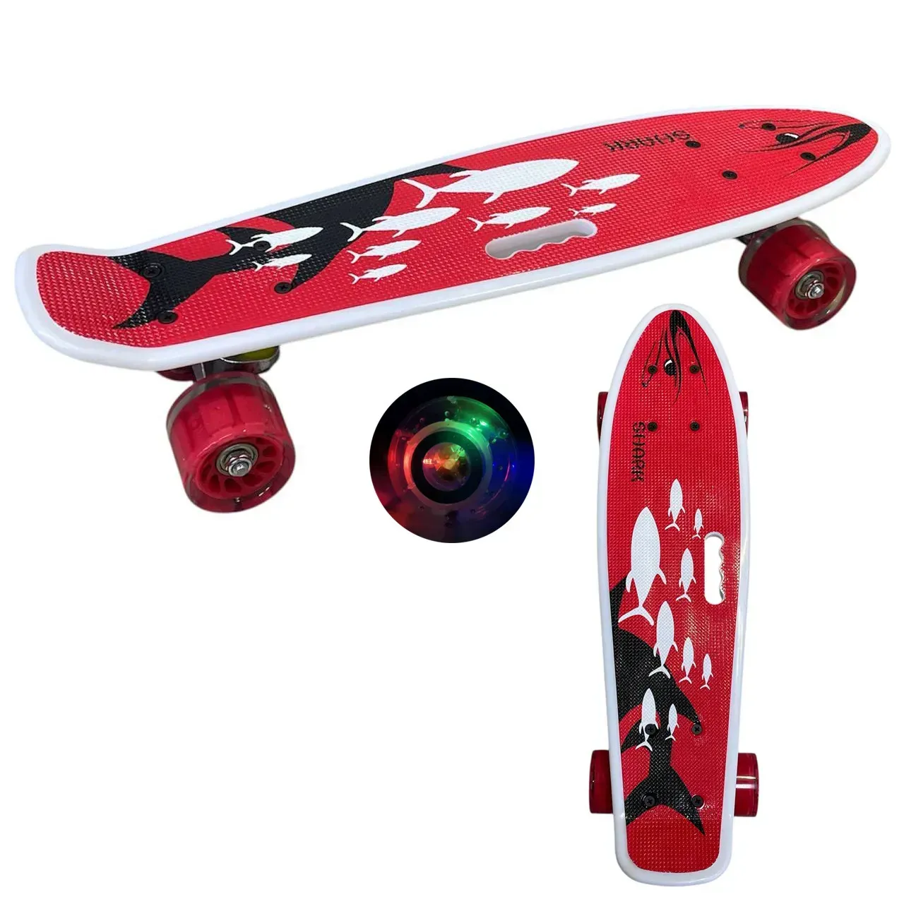 Пенніборд з колесами що світяться з ручкою для перенесення до 70 кг (26844810) - фото 3