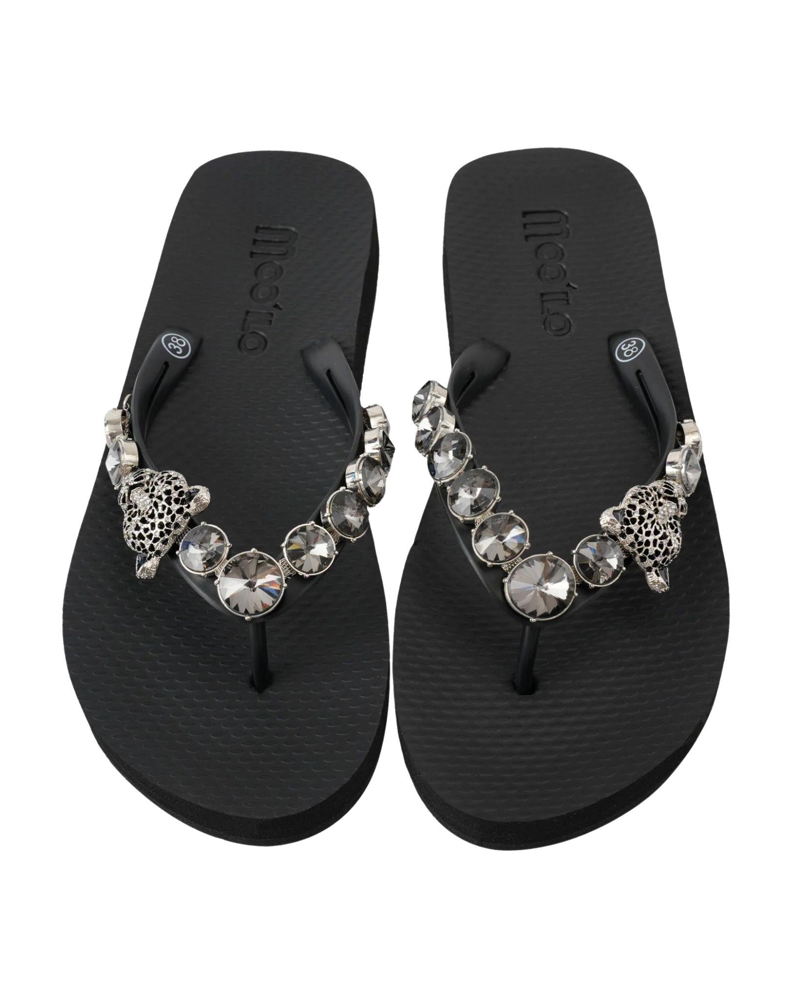 Вьетнамки женские Mooilo р. 37 Черный (Leopard-silver)