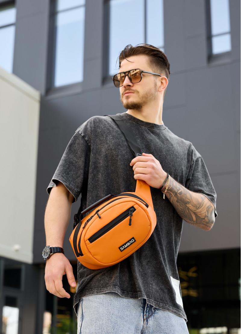 Сумка-бананка через плече Sambag Flex 30×17×10 см Помаранчевий (85351029m)