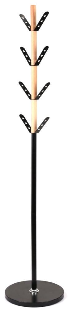 Вешалка напольная АКЛАС Лищына VKY-6039B Дерево бук/Металл черный