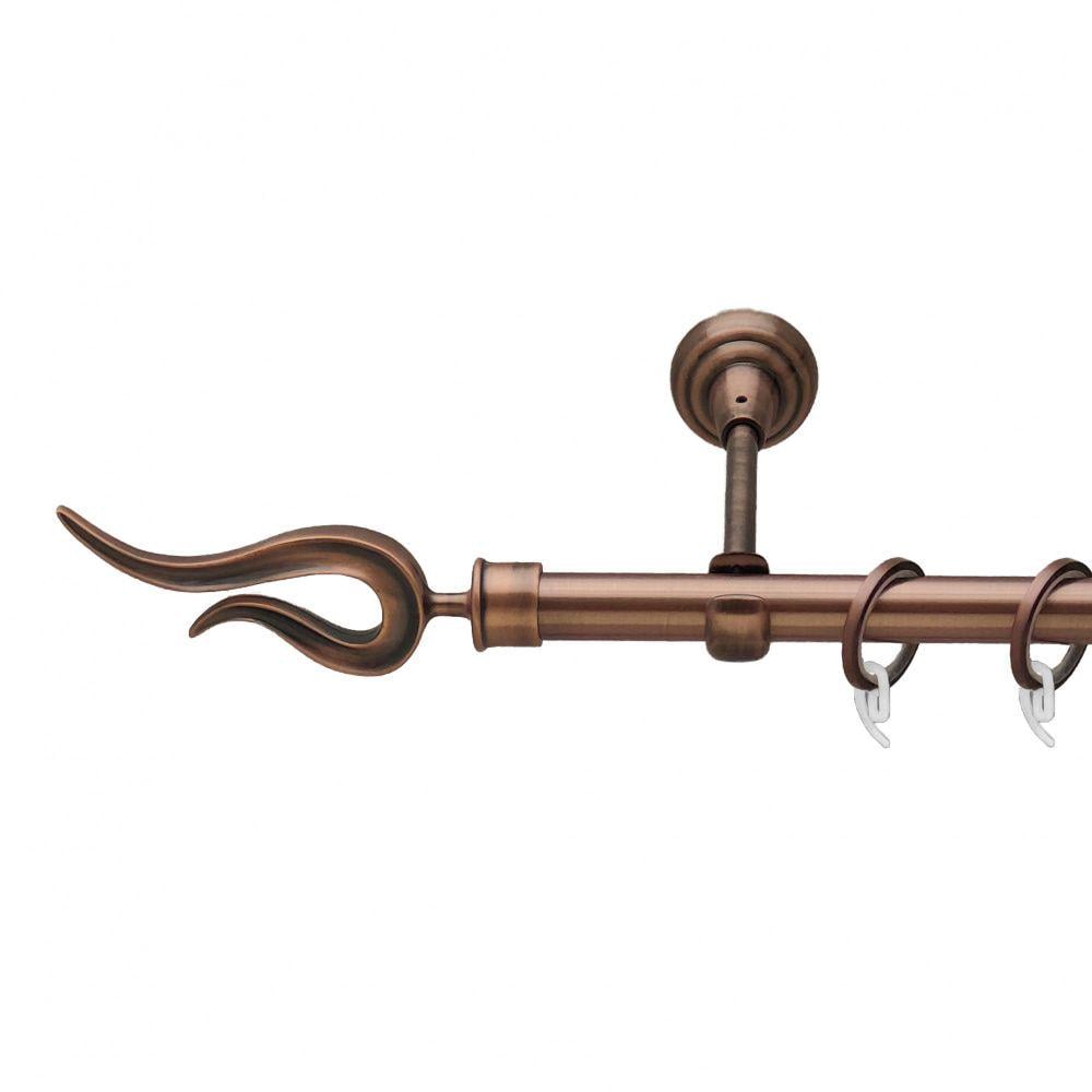 Карниз Orvit Віоло металевий однорядний відкритий гладка труба кільце фасонне металеве 19 мм 200 см Мідь (00-00011804)