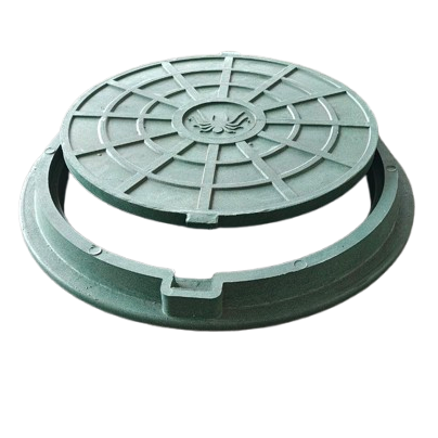 Люк канализационный полимерпесчаный ВОЮС Паутинка садовый 19 кг Зеленый (voys11nw)