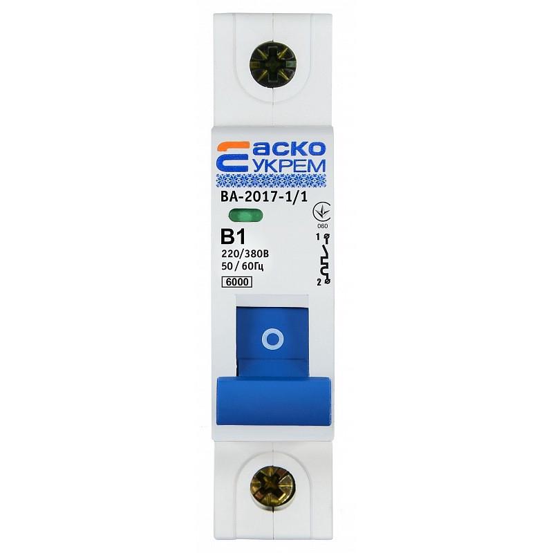 Автоматический выключатель Аско-Укрем ВА-2017/B 1 полюс 1А тип B A0010170044 (51553)