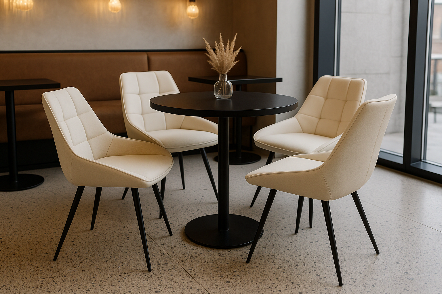 Комплект обідніх стільців Мілано М-75 4 шт. шкірозамінник 890x510x605 мм Капучино/Чорний