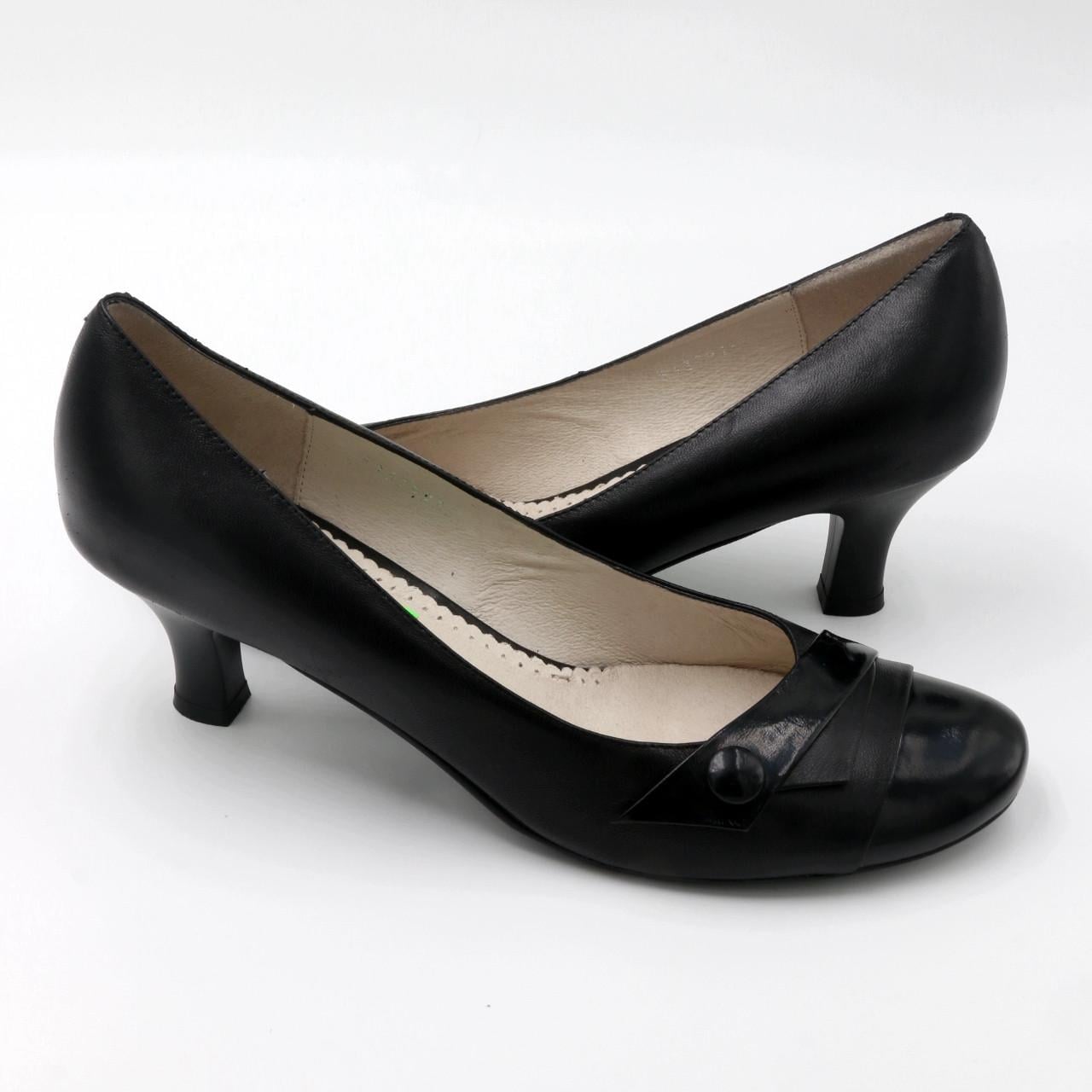 Туфли женские классические Conni кожаные на небольшом каблуке р. 41 26 см Черный (1133444463)