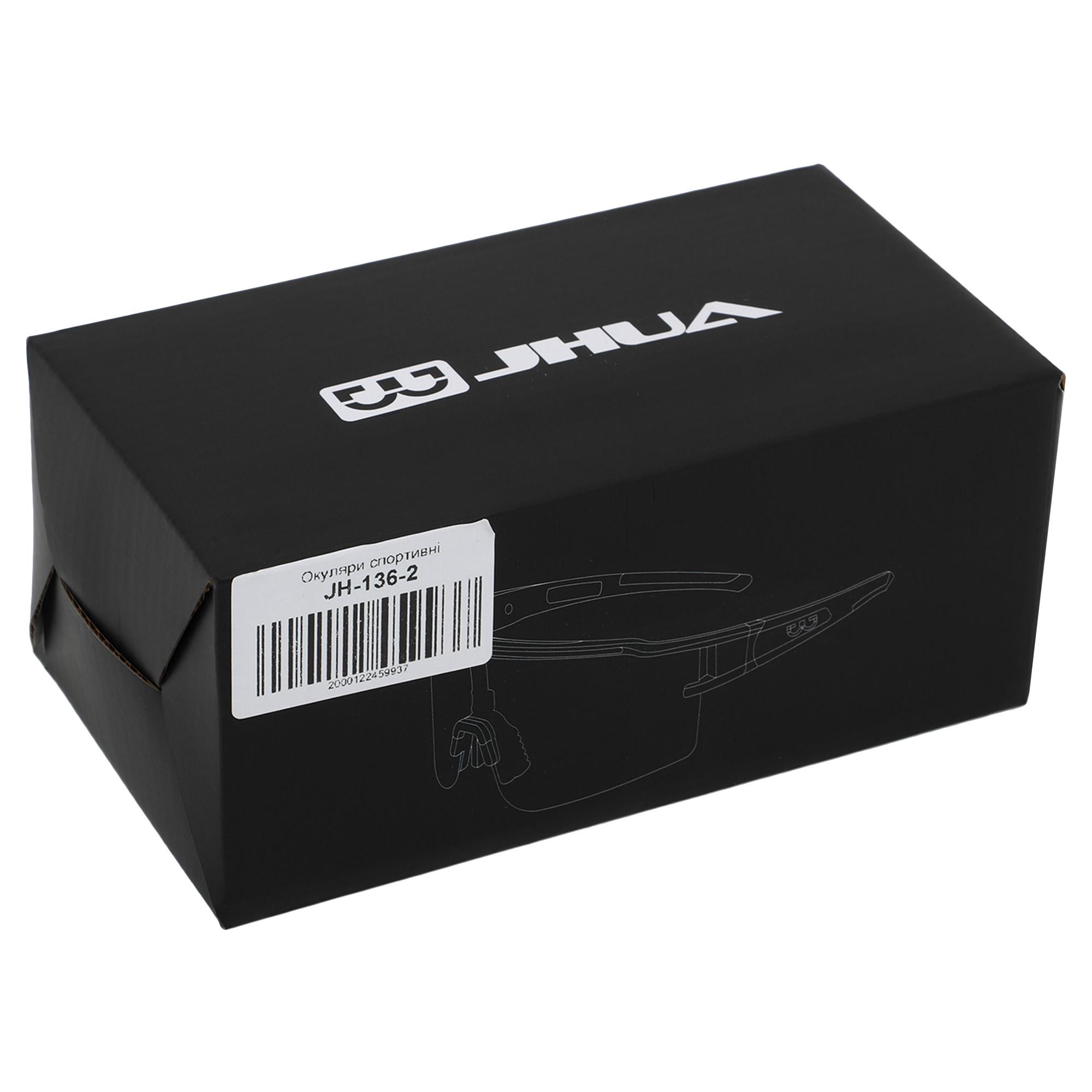 Очки спортивные солнцезащитные JHUA зеркальные Черный/Синий (JH-136-2) - фото 9