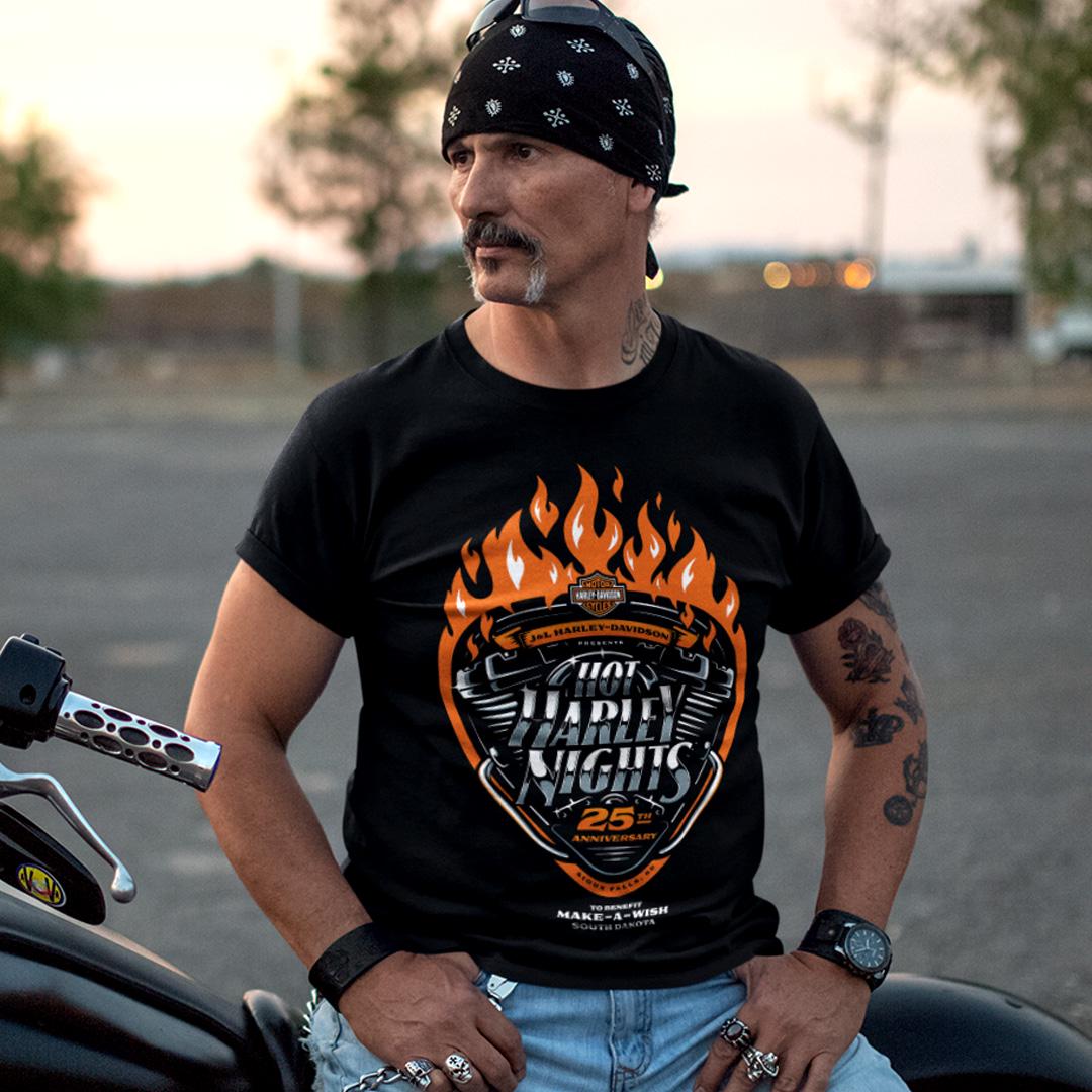 Футболка унисекс Harley Davidson Hot Harley Nights South Dakota XL Черный (00000011541)