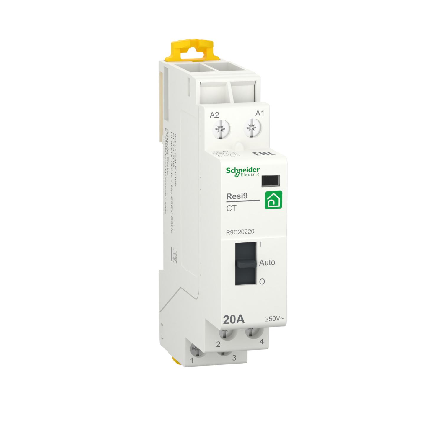 Контактор Schneider Electric Resi9 1P+N 20A 2NO 230 В/50 Гц (R9C20220)