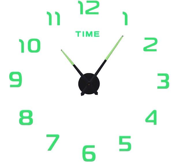 Годинник настінний об'ємний DIY з цифрами люмінесцентний до 120 см (6361)