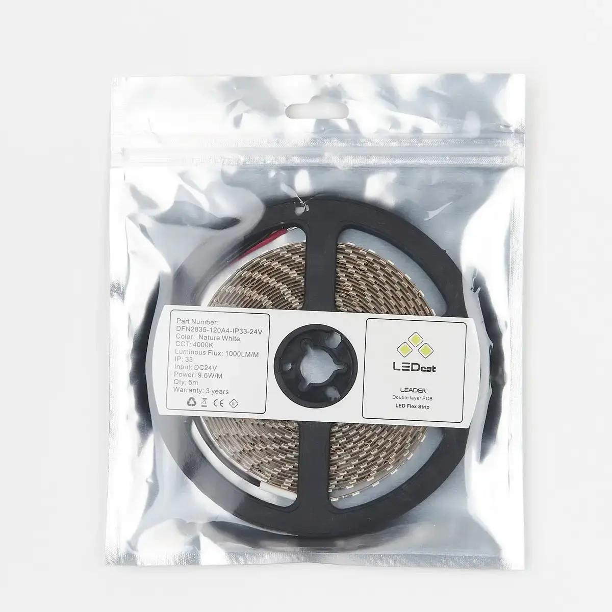 Світлодіодна стрічка LEDest-Leader 9,6 Вт 4000K 120 шт./м IP33 24В 1000 Лм SMD2835 (239446) - фото 5 Світлодіодна стрічка LEDest-Leader 9,6 Вт 4000K 120 шт./м IP33 24В 1000 Лм SMD2835 (239446) - фото 5