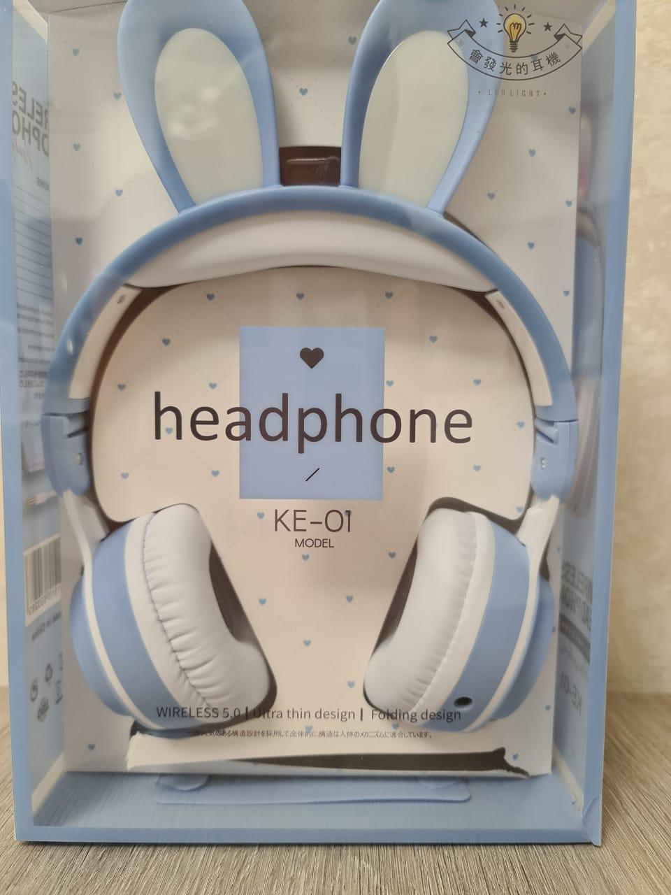 Навушники бездротові Bluetooth KE-01 з вушками кролика Блакитний (26389227) - фото 10