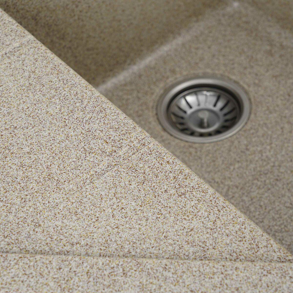 Мойка для кухни гранитная Platinum 9950 PANDORA Карамельный матовый (9950-8) - фото 3 Мойка для кухни гранитная Platinum 9950 PANDORA Карамельный матовый (9950-8) - фото 3