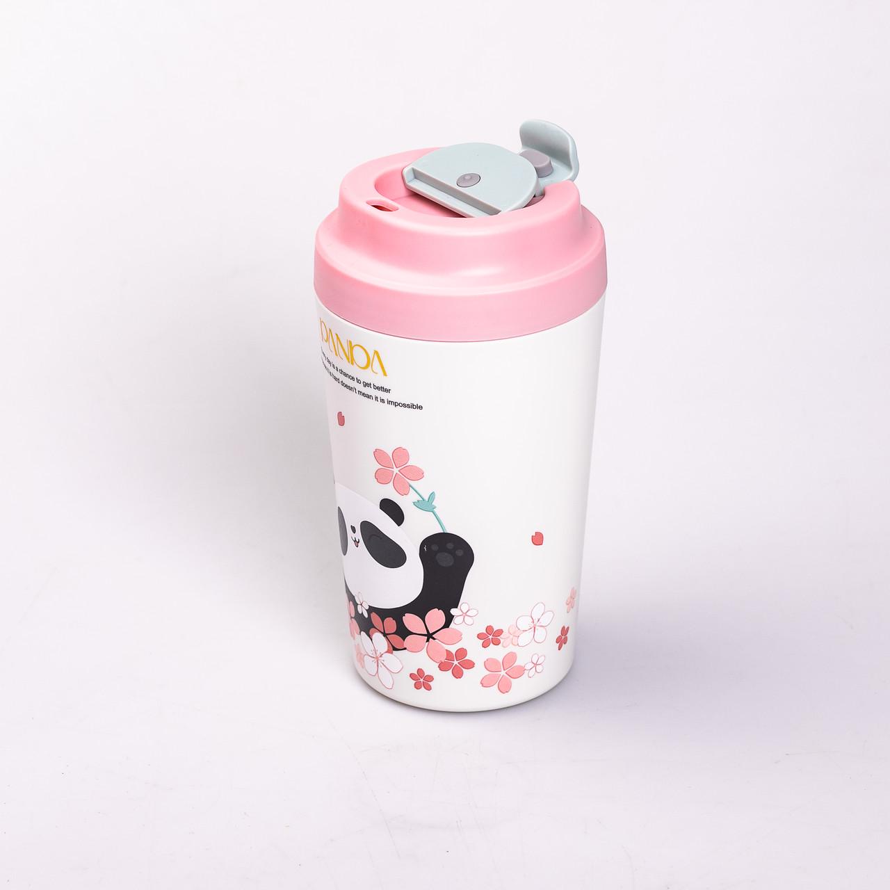 Термокружка Panda з керамічною колбою 380 мл Рожевий (HP-14-12P) - фото 4 Термокружка Panda з керамічною колбою 380 мл Рожевий (HP-14-12P) - фото 4