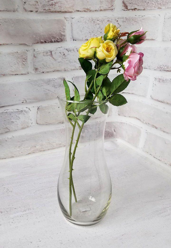 Ваза скляна Фігурна h 25 см d 10 см (X737)