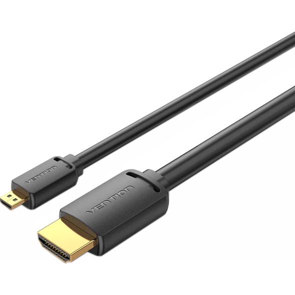 Кабель для передачи данных Vention Micro-HDMI - HDMI v2.0 1,5 м Черный (AGIBG) - фото 2