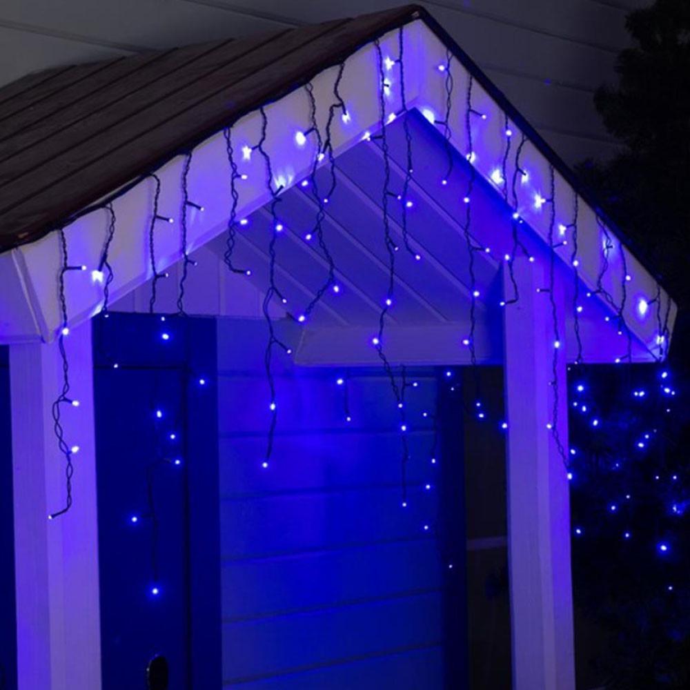 Гирлянда-штора дождь Конус 200 LED 8 режимов черный провод IP44 5x0,6 м Синий Гирлянда-штора дождь Конус 200 LED 8 режимов черный провод IP44 5x0,6 м Синий