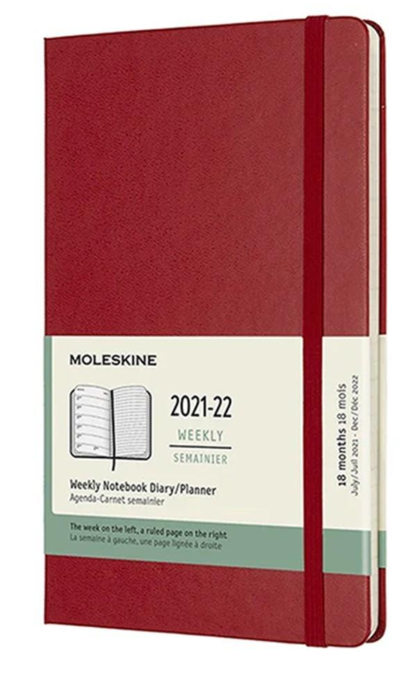 Еженедельник Moleskine 2021-2022 средний Красный (DHF218WN3Y22)