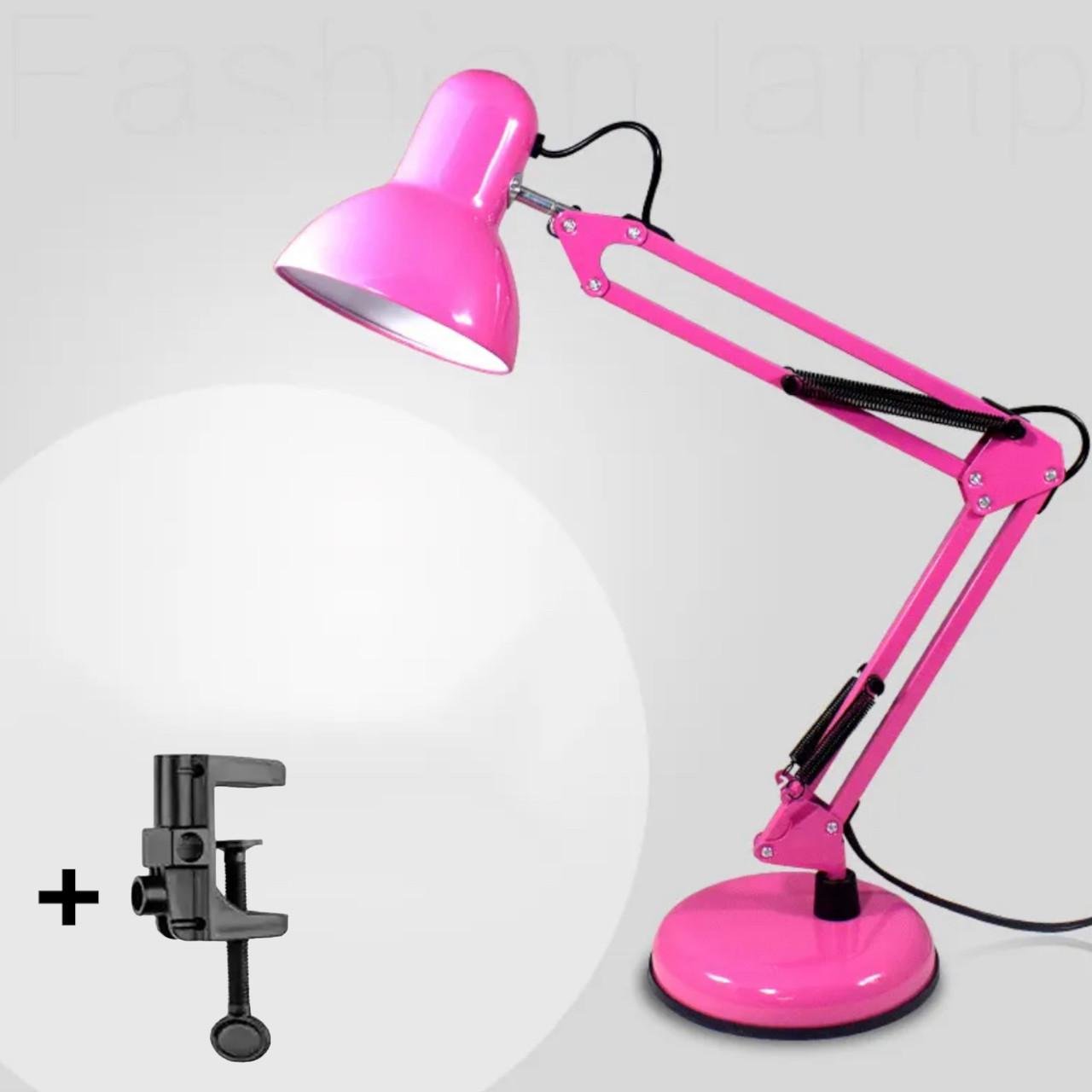 Настільна лампа 811В на підставці та струбціні з кріпленням 40 Вт Рожевий - фото 2 Настільна лампа 811В на підставці та струбціні з кріпленням 40 Вт Рожевий - фото 2