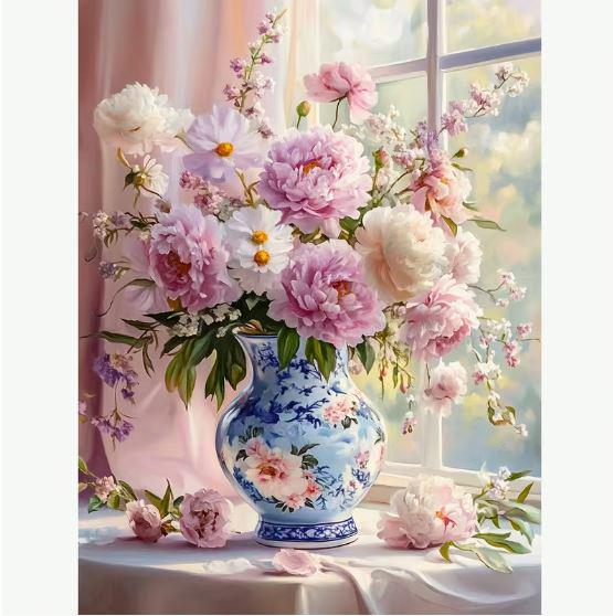 Набор для вышивания крестиком JOZYSH Дыхание пионов 14CT канва Аиду с нанесенным рисунком 30x40 см (2868501154)