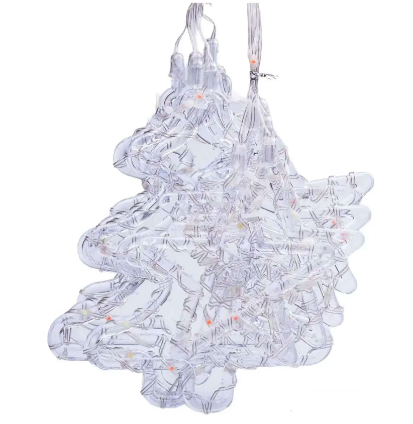 Гірлянда-штора Зірки та ялинки розмір 3х0,9 м 10 фігур Білий - фото 7