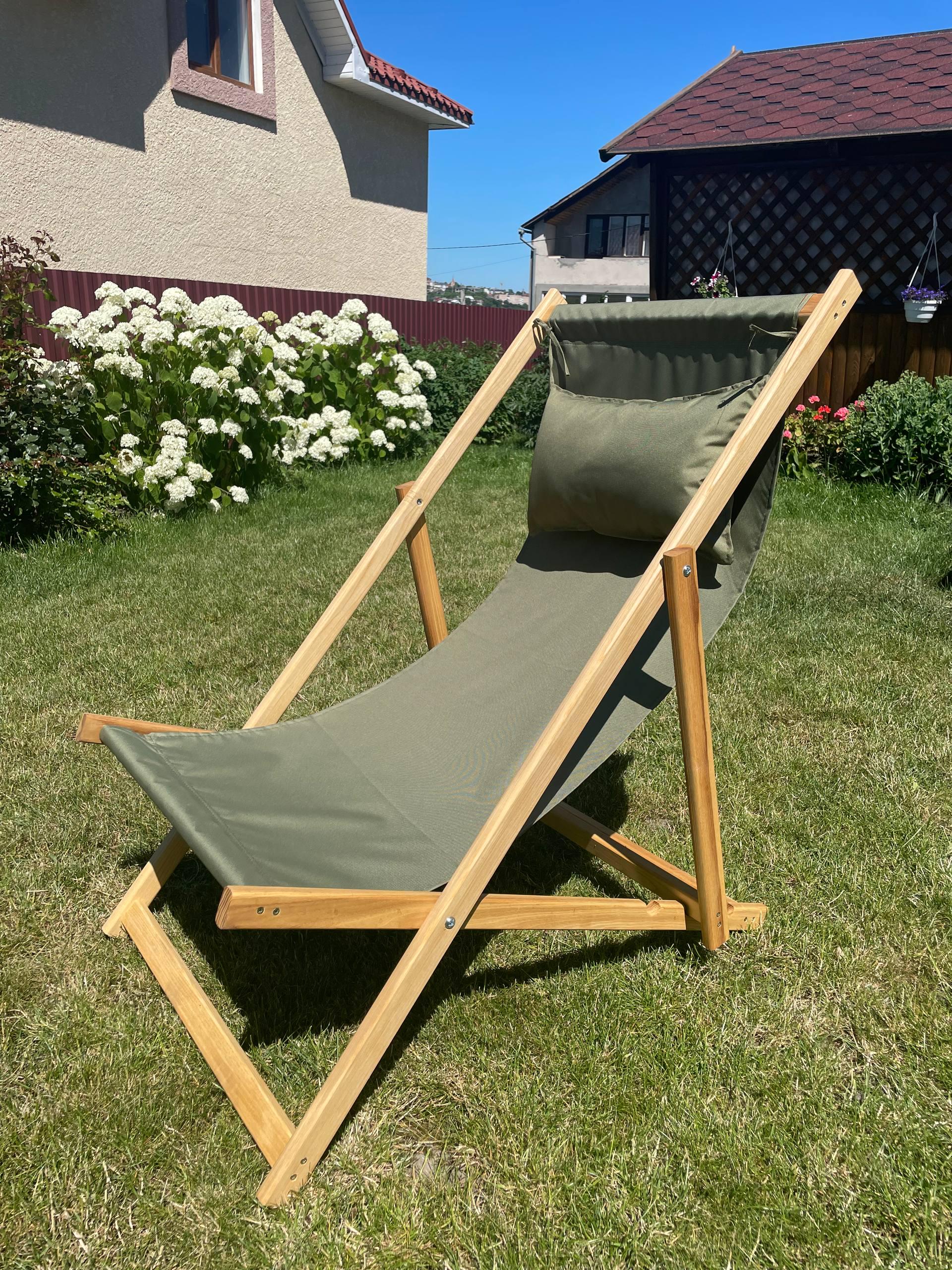 Кресло-шезлонг деревянный для террасы Олива (27346927)