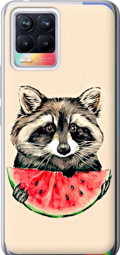 Чохол на Realme 8 Єнотик з кавуном (4605t-2303-42517)