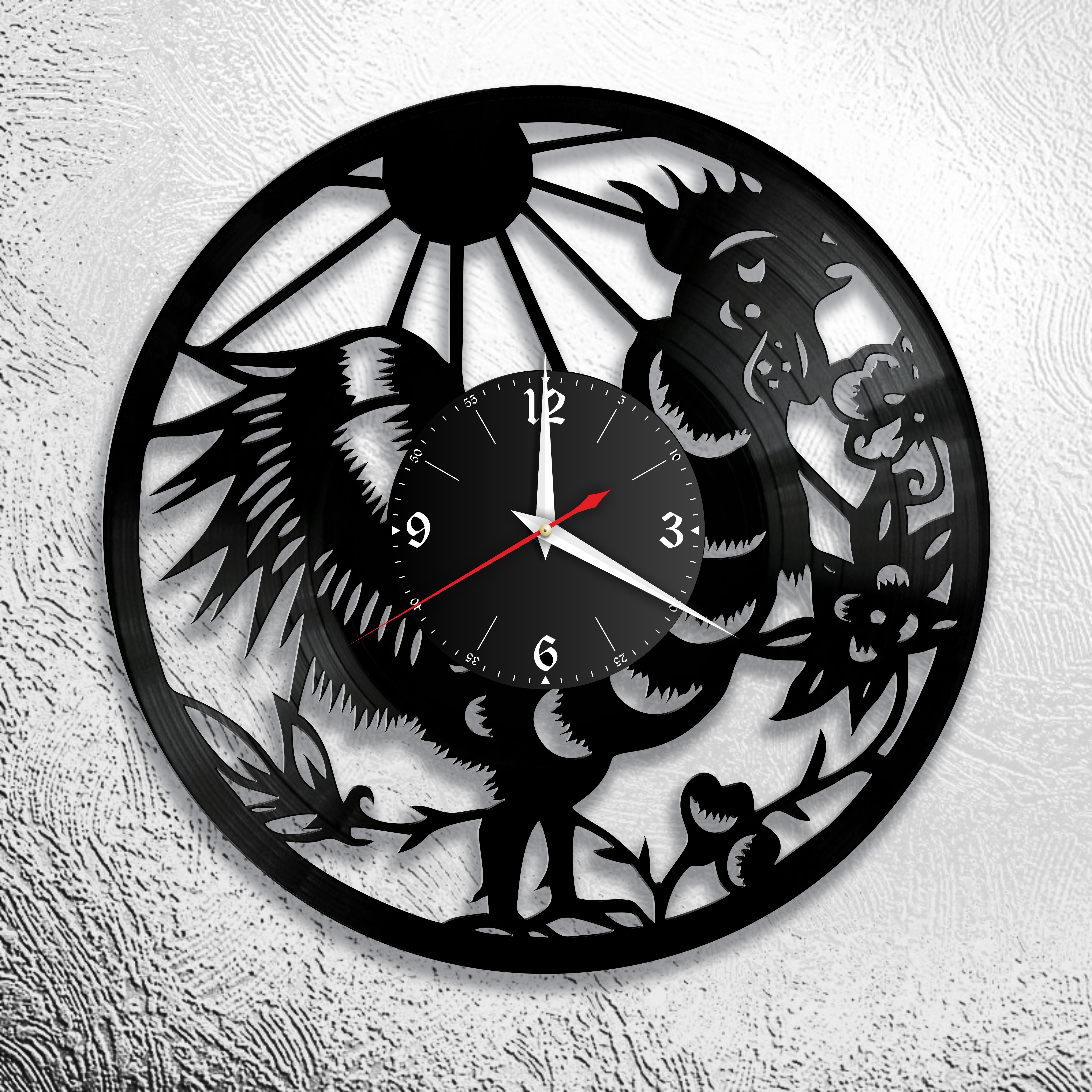 Часы настенные Петух 1086 из виниловой пластинки