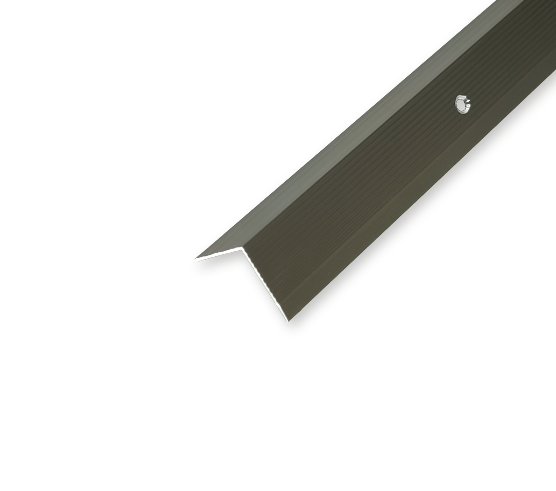 Порожек лестничный EURO CONCEPT алюминиевый рифленый БРП-061 анодированный 30,8x30,8 мм 2700 мм Бронзовый