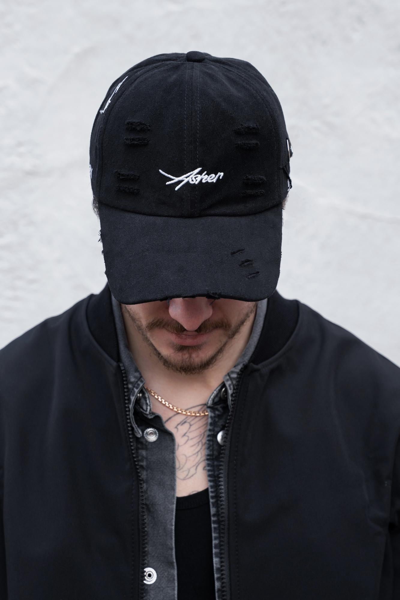 Кепка-бейсболка рваная тракер Without Asher Black (8056193 8056194)