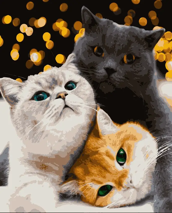 Картина по номерам Artissimo Котики-муркотики 40x50 см без коробки (PN4200)