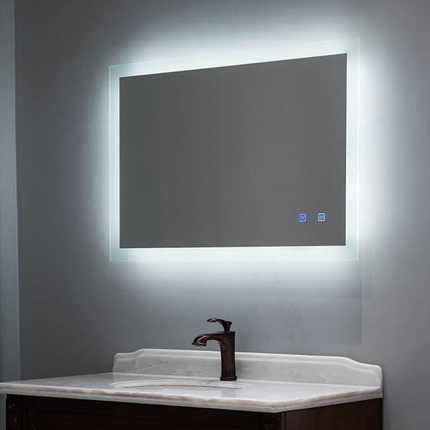 Зеркало Dim Dzerkal ERTIA с LED-подсветкой/сенсорным управлением/подогревом 50х70 см (11746)