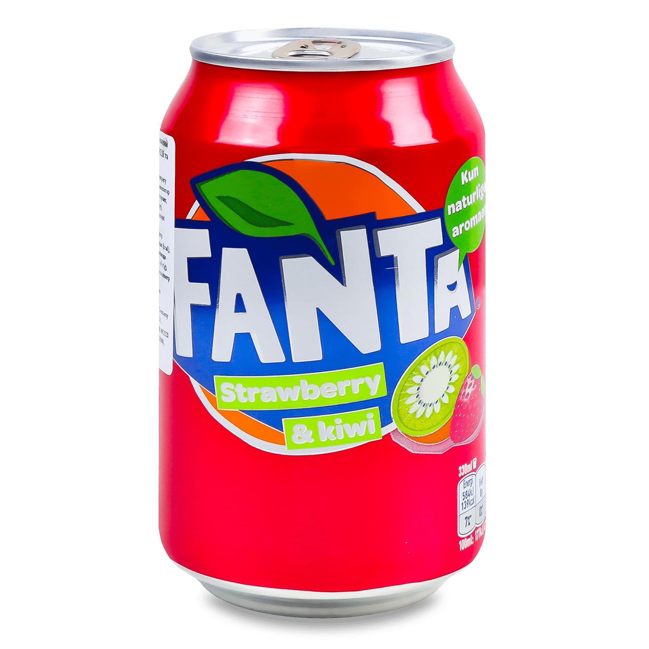 Напиток Fanta strawberry kiwi со вкусом клубника киви газированный 330 мл