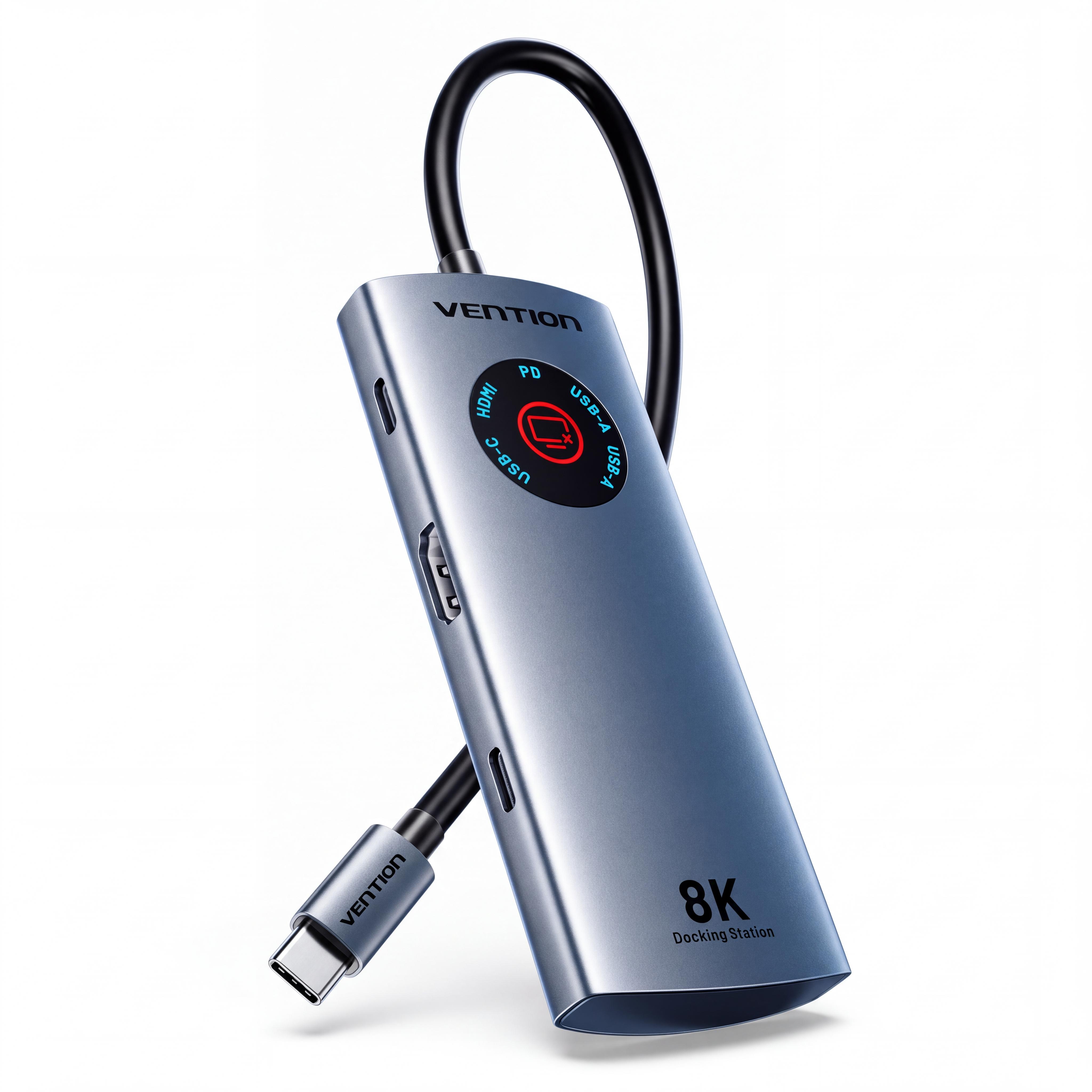 Док-станция USB-C Vention 5в1 HDMI/2 USB-A/USB-C PD до 100 Вт Серый (TQXHB)