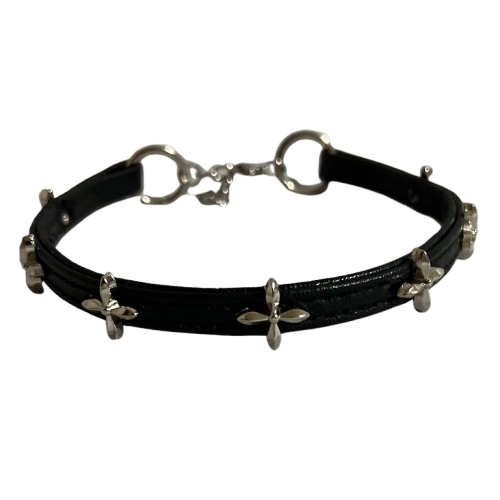 Чокер-колье на шею кожзам Черный (1078)