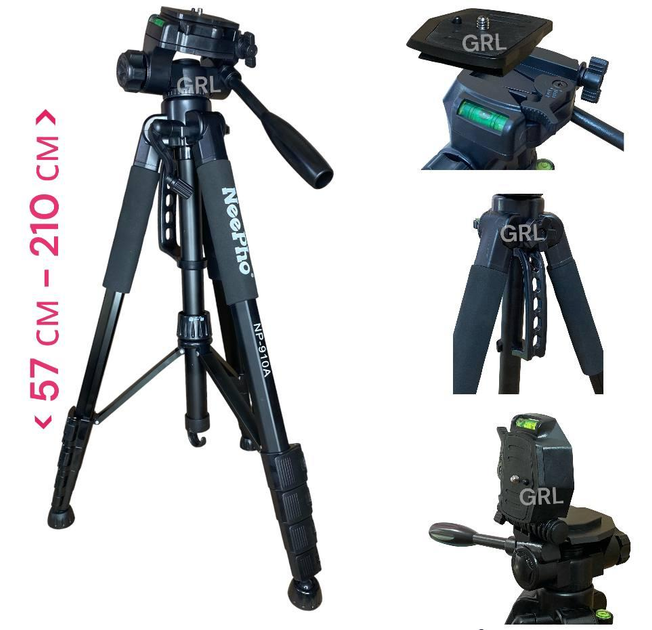 Штатив-трипод NeePho NP-910A для фотоаппаратов и камер 210 см (777659) - фото 5
