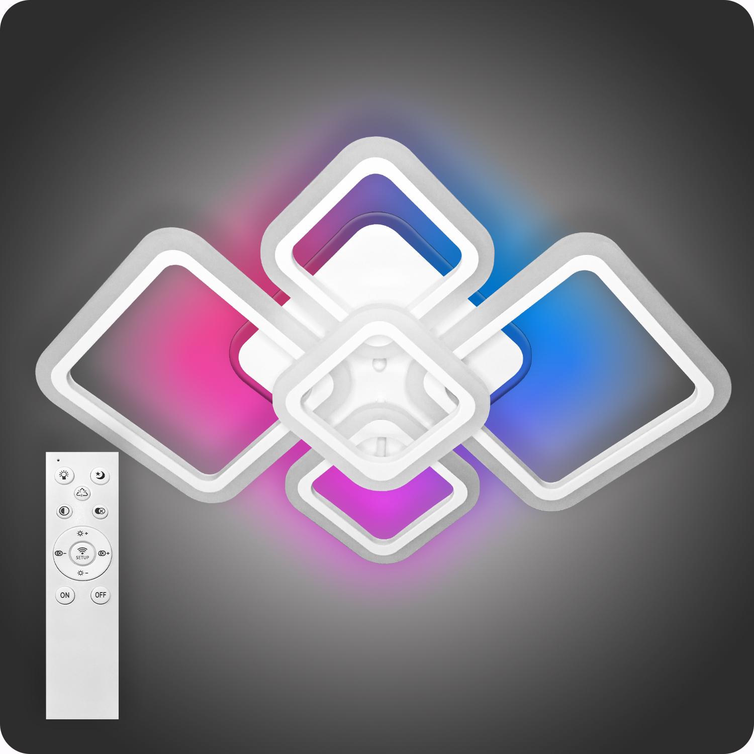 Люстра світлодіодна 517 Light 3color з пультом 114 Вт Білий (01449)