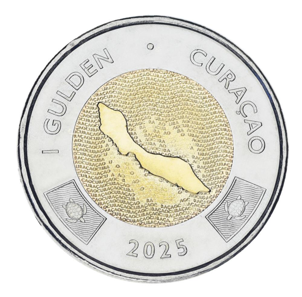 Коллекционная монета Кюрасао 1 гульден 2025 биметалл UNC (М23817)