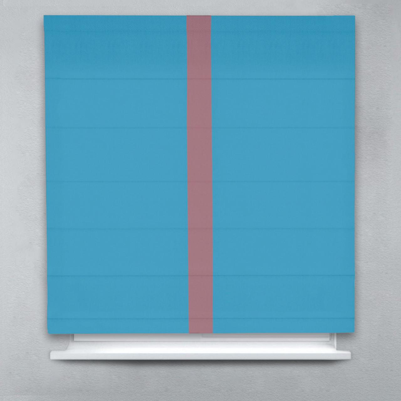 Римская штора Блэкаут Перфект с кантом по центру 90х170 см Морской/Пудровый