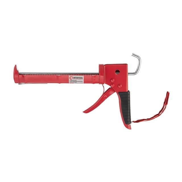 Пістолет для видавлювання силікону Intertool 225 мм з прогумованою рукояткою (HT-0023)