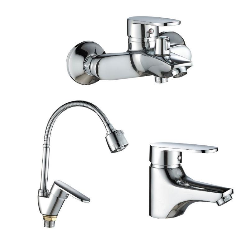 Набір змішувачів Lidz Tani умивальник 001F1/ванна 0061/кухня 008F4 Набір змішувачів Lidz Tani умивальник 001F1/ванна 0061/кухня 008F4