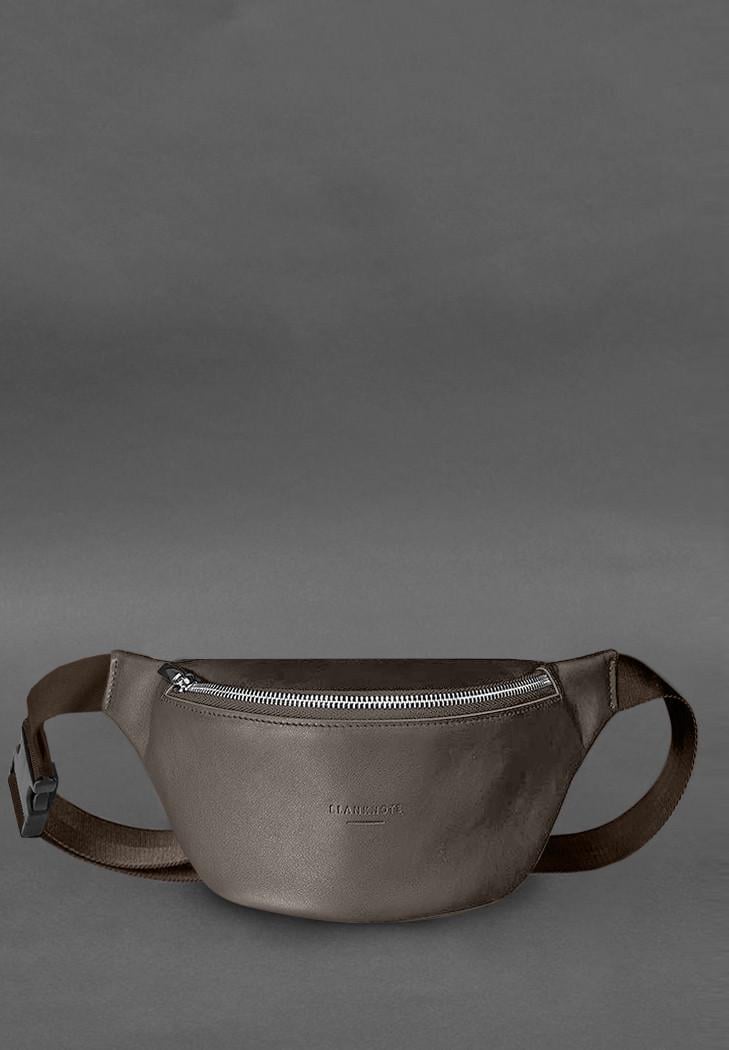 Поясная сумка-бананка кожаная Kanny Темно-бежевый (A-028814)