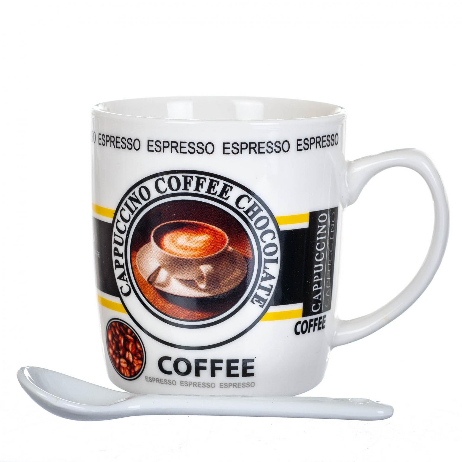 Кружка керамическая с ложкой Elisey Кофе4 200 мл (8201-005) Кружка керамическая с ложкой Elisey Кофе4 200 мл (8201-005)