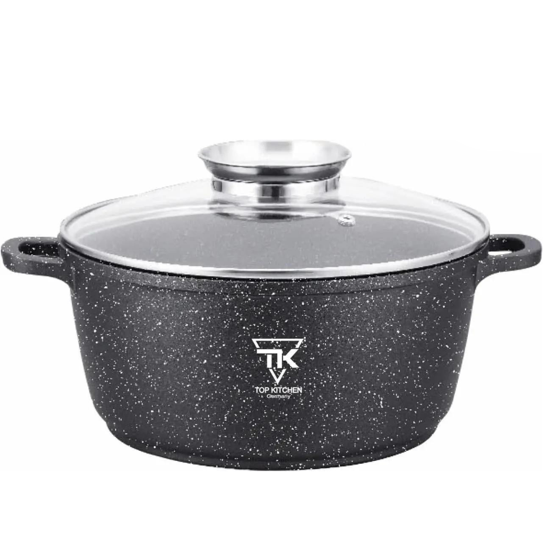 Каструля-казан з кришкою Top Kitchen TК00051 антипригарним мармуровим покриттям 2,49 л Чорний (2480473966) Каструля-казан з кришкою Top Kitchen TК00051 антипригарним мармуровим покриттям 2,49 л Чорний (2480473966)