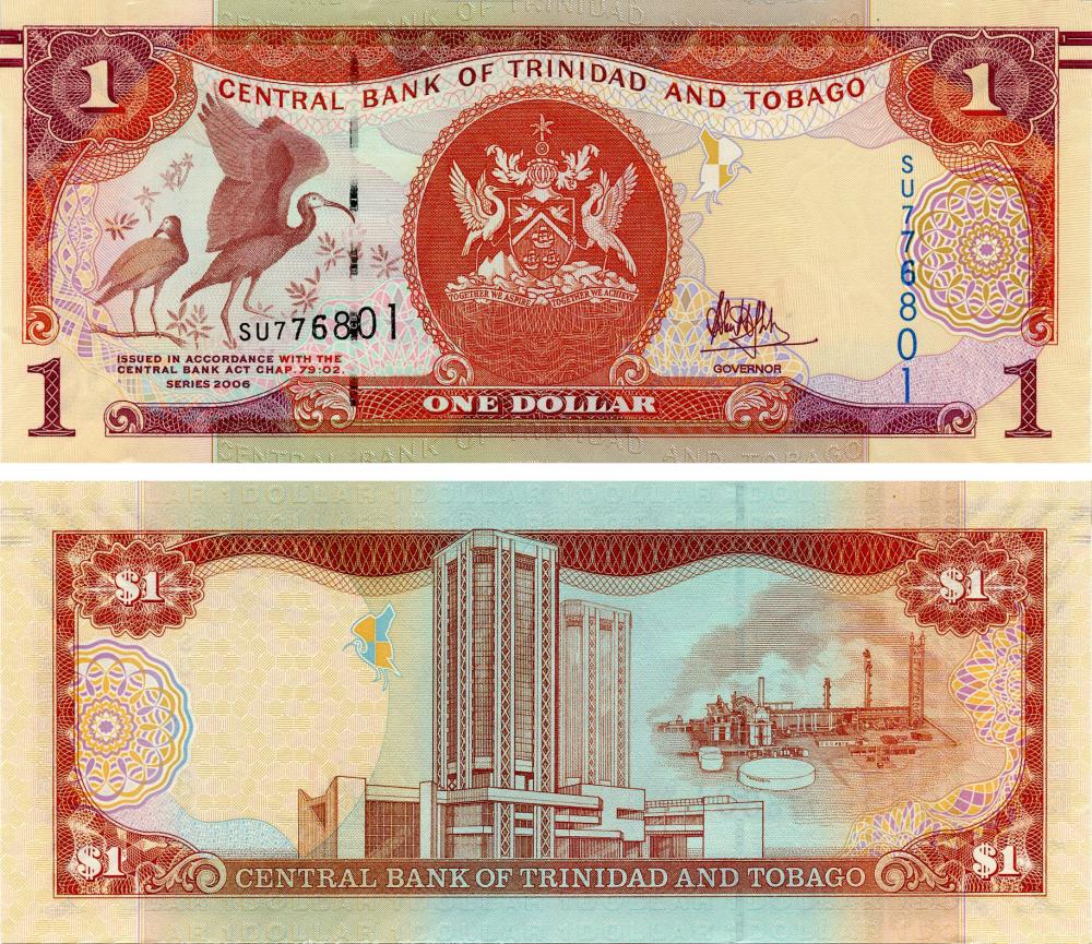 Коллекционная банкнота Тринидад и Тобаго 1 доллар 2006 2017 UNC P46A (Б16000)