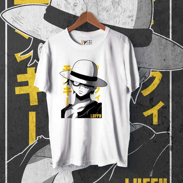 Футболка мужская с принтом Ван Пис Luffy White р. 48 (Anime0192)