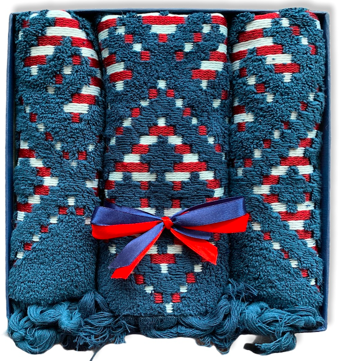 Набор жаккардовых полотенец подарочный Dark Navy