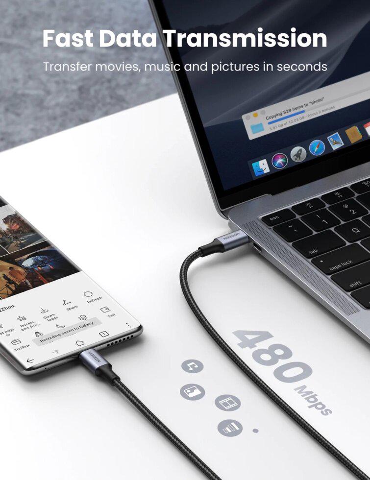 Кабель UGREEN US316 PD 100W QC 5А 1 м Black (70427) - фото 4 Кабель UGREEN US316 PD 100W QC 5А 1 м Black (70427) - фото 4