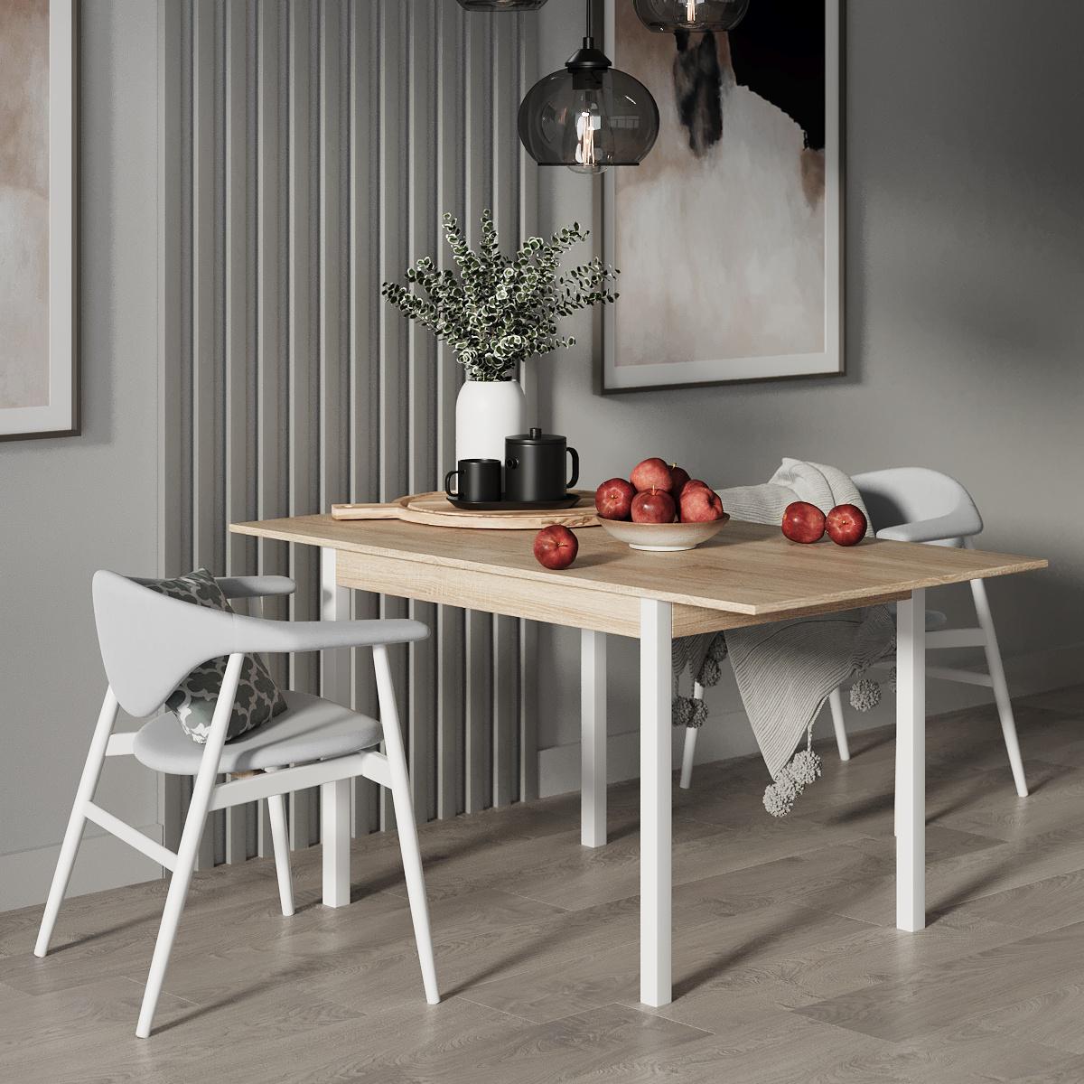 Обеденный стол-трансформер Lunch 900x765x600 мм Дуб Сонома/Белый (GATB19130000010) - фото 3 Обеденный стол-трансформер Lunch 900x765x600 мм Дуб Сонома/Белый (GATB19130000010) - фото 3