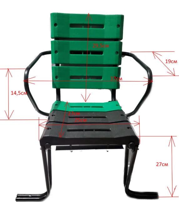 Детское велокресло КОЛЕСО крепление на багажник металлический корпус/пластик Зеленый (50000735) - фото 2 Детское велокресло КОЛЕСО крепление на багажник металлический корпус/пластик Зеленый (50000735) - фото 2