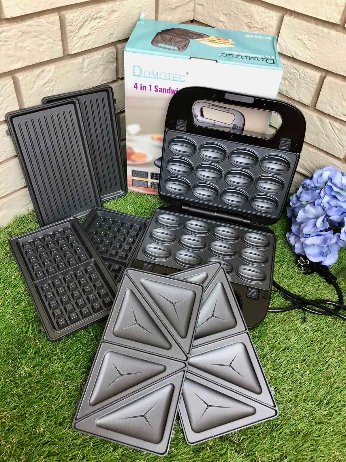 Вафельниця-сендвічниця Domotec SI-234B 1200 Вт (opt-21732)